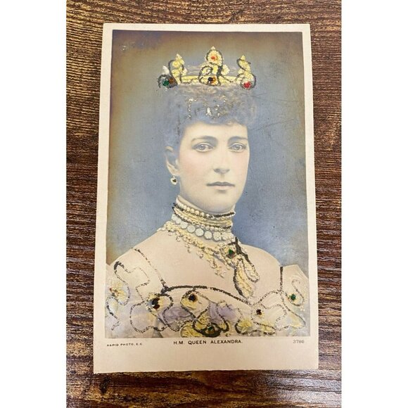 Cameo Photo Card 1900’s Queen Alexandra &‎ King Edward VII Rapid Photo Postcards - Picture 4 of 5